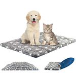 KROSER Dog Bed Reversible (Warm&Cooling), Machine Washable Crate Pad, Pet Mat for Small to Large Dog from 25lbs to110lbs, for Small to XXX-Large Dogs