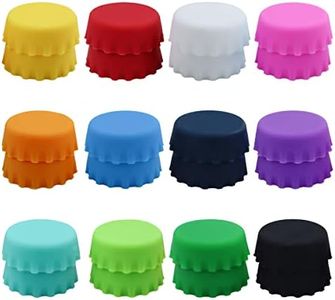 LEEFONE 24 PCS Silicone Rubber Bottle Caps, 12 Colors Reusable Beer Caps for Home Brewing Beer, Soft Drink, Wine Bottle, Beer Bottle, Soda Bottles Kitchen Gadgets