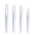 Mewutal 4PCS/Set White Plastic Tweezers Kit Repair Tool Nipper Set for Electronic Components