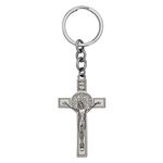 M Men Style Jesus on Cross Crucifixion Christian Keychain Keyring Car Bike Home Office Birthday Gift To Friends Silver Zinc Metal Religious Keychain For Men And Women