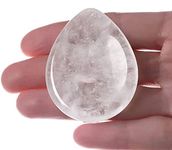 DUQGUHO 1.7" Worry Stone Natural Clear Quartz Healing Crystals Thumb Worry Stones for Anxiety Reiki Crystal Gemstone Polished Pocket Energy Quartz Stone