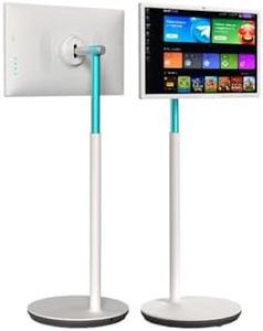 leaderhub L27M 27" Dance Yoga Rolling TV 8MP Camera 8G+128G Live Smart Screen Portable Rotating Touch Monitor Android 13 Mobile Stand for Fitness Camping, Kitchen Cooking Tutorials