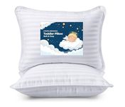 Utopia Bedding Toddler Pillow (White, 2 Pack), 13x18 Toddler Pillows for Sleeping, Soft and Breathable Cotton Blend Shell, Polyester Filling, Small Kids Pillow Perfect for Toddler Bed and Travel