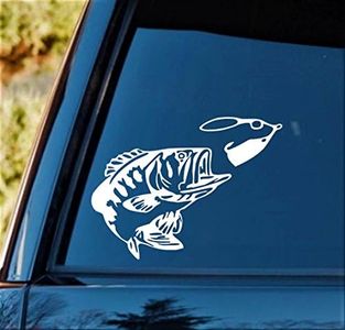 Largemouth Bass with Fishing Lure Vinyl Decal Sticker