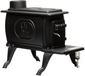 US Stove US1269E 900 Sq. Ft. Cast Iron Log Wood Stove, Small