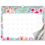 S&O Watercolor Floral Wall Calendar from July 2024-December 2025 - Tear-Off Monthly Calendar - 18 Month Academic Wall Calendar - Hanging Calendar with US Holidays - 13.5"x10.5”in