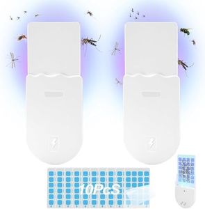 JiaoZoum Fly Swatter Flying Insect Trap Plug-in Mosquito Killer Indoor, Gnat Moth Catcher Fly Tapper, Bug Zapper with Night Light UV Attractant Catcher for Home Office(2 Pack)