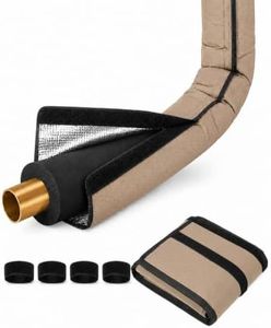 Xeeol 4 Layers Outdoor AC Line Insulation Pipe Cover 6ft x 10.2in, Cuttable 600D Waterproof Portable AC Hose Insulation Sleeve, Pipe Insulation Wrap for All Season, 1 Pack, Brown