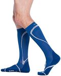 SIGVARIS Traverse Sock 412 Calf High Compression 20-30mmHg (ML - Medium Large, Blue)