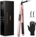 Hair Straighteners, Haglater 2 in 1 Hair Straightener and Curler Ceramic Plates Flat Iron with Adjustable Temperature LCD Display Straightening Styling Tool for Long Hair