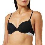 Calvin Klein - Women's T-Shirt Bra - Perfectly Fit Flex - Polyamide (72 percent), Elastane (28 percent) - Black - Microfiber Jersey - Underwire Support- Adjustable Shoulder Straps - Soft Moulded Cups - Size D/34