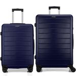 FLIEE Suitcase Set | Lightweight Hard Shell Suitcases | 4 Silent Dual Spinner Wheels | TSA 3 Digit Combination Lock | Aluminium Telescopic Handle | 2 Pcs Luggage Sets (Blue, Medium 24''+ Large 28")