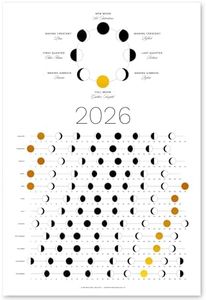 2026 Gold Moon Phase Calendar (SHIPS FLAT) Hangable Lunar Wall Poster - Great as a Unique Gift, Moon Tracking, Décor & Art, Astrology - Celestial Calendar for Home & Office by Thankful Greetings