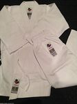 NEW ARAWAZA WHITE KIDS WKF KARATE SUIT GI UNIFORM HEAVYWEIGHT 12oz (00/120)