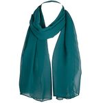 Hat To Socks Chiffon Scarf Sheer Wrap for Women (Teal)