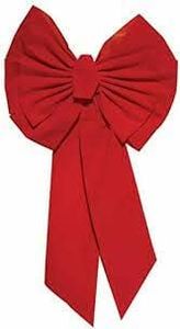 Rocky Mountain Goods Red Christmas Bow Extra Large 35" by 18" - 11 Looped Waterproof Velvet Large Outside Bow - Bow for car, Door, House - Jumbo Red Bow with Attachment for Hanging