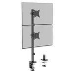 VonHaus Vertical Double Monitor Stand for 13-32" Screens, Twin Monitor Mount with Clamp, Height Adjustable, Easy Assemble Stand with Full Tilt, Rotation & Swivel Arms, VESA: 75x75 & 100x100mm