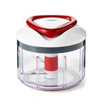 Zyliss Easy Pull Food Processor for thinKitchen:, 750ml Capacity, Plastic/Stainless Steel, White/Red, Dishwasher Safe, 5 Year Guarantee