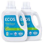 Earth Friendly Products ECOS 2x Liquid Laundry Detergent With Built In Softener, Lemongrass, 100 Loads, 100-Ounce Bottle (Pack of 2)