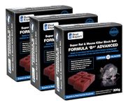 Pest Expert Formula B+ Advanced Rat Bait & Mouse Killer Poison Bait Blocks (900g) Max Super Strength Brodifacoum Single Feed 3 x 300g