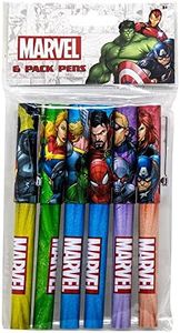 Disney Marvel Avengers Pen Set - 6 Pc Ballpoint Pens for Adults - Teenagers - Kids