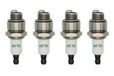 Hzoziza GL3R Resistor Spark Plug, Replaces Champion RJ19LM MTD 759-3338 Briggs&Stratton 293918, Fits for Cub Cadet Troy-Bilt White Outdoor Yard Machines Walk-Behind Mower Snow Thrower Tiller, 4-Pack