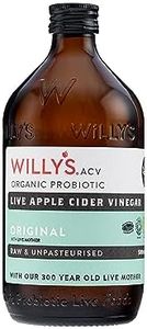 Willy's Organic ACV Apple Cider Vinegar with Mother - Probiotocs for Detox and Gut Health. 16.9oz Glass Bottle