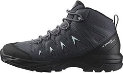 Salomon Women's X Braze Mid GTX Trail Running and Hiking Shoe, Ebony/India Ink/Bleached Aqua, 6.5 US