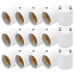 GU24 to E26 E27 Adapter 15-Pack JACKYLED Maximum Wattage 150W Heat Resistant Up to 200℃ Fire Resistant Converts GU24 Pin Base Fixture to E26 E27 Standard Screw-in Socket