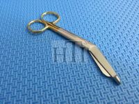 PREMIUM O.R GRADE GOLD HANDLE SUPERCUT LISTER BANDAGE SCISSORS 5.5" WITH ONE SERRATED BLADE (HTI BRAND)