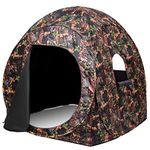 Tangkula Portable Hunting Blind Pop Up Ground Camo Weather Resistant Hunting Enclosure