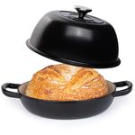 Enamelled Cast Iron Dutch Oven Pot – Dutch Oven For Sourdough Bread Baking – Cast Iron Bread Pot – Black, 6 Quarts, 22cm – by Nuovva