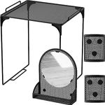 Svartur Locker Kit with Locker Shelf, Magnetic Locker Mirror and 2 Magnetic Pencil Cups, Locker Organizer for Locker Decor, Mesh Metal Locker Accessories Kit for School Locker, Office Locker, Black