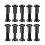 uxcell Screw Post Fit for 5/16"(8mm) Hole Dia, Male M6x30mm Binding Bolts Leather Fastener Carbon Steel Black 10 Sets