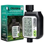 CROSOFMI Sprinkler Timer,Water Timer with 3 Separate Watering Programs and Rain Auto Sensor Function,Garden Lawn Hose Faucet Timer Irrigation System Controller/Child Lock/Rain Barrel/3.5" Screen/IPX5