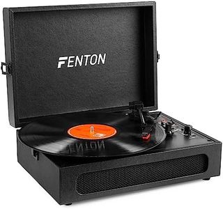 Fenton RP118 Blue Record Player Briefcase with Built-in Speakers, Bluetooth Turntable, 3-Speed Vinyl Player for 33, 45, 78 RPM Records, Portable Retro Design, Vinyl-to-Digital Conversion, RCA Output