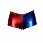 LUXE DIVA Ladies Girls Kids Halloween Costume Shiny Wet Look Jacket, Leggings, Pants Women Metallic Red & Blue Hot Sexy Shorts