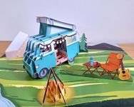 Card Mavens - Caravan Pop Up 3D Birthday Card for Men Women Campervan Husband Son Daughter Brother Sister Father's Day Mother's Day Retirement Good Luck Farewell Get Well Congratulations Thank You