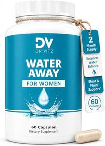 Dr Vitz Water Away for Women – Diuretic Water Pills for Weight Control & Debloating – Natural Bloat Relief with Green Tea, Cranberry & Dandelion – Water Retention Support – 60 Capsules