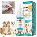 Ear Cleaner for Dogs, 50ml Dog Ear Drops, Yeast Infection, Ear Care for Dogs Relief Itchy Ears, Dog Ear Cleaner Antibacterial, Non-Irritating Ear Drops for Puppy, Dogs and Cats, Ear Cleaning Solution