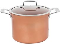 CONCORD 7 QT Copper Non Stick Stock Pot Casserole Coppe-Ramic Series Cookware (Induction Compatible)