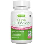 Super B12-Complex 1000mcg, Sublingual, Clean Label & Vegan, Methylated Vitamin B12 Methylcobalamin, 180 Servings, High Absorption Sugar-Free Melts, 1-a-Day, by Igennus