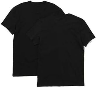 Levi's Men's 2-Pack T-Shirt, Short Sleeve, Set of 2, Two-Pack TEE Black + Black, S