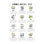 alterEgo Jungle Animals 2024 Wall Calendar for Kids Rooms - Poster (19 * 13 in)