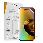 kwmobile Screen Protectors Compatible with iPhone 15 Pro Screen Protector - 3x Ultra-Clear Transparent Phone Films