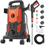 VEVOR Electric Pressure Washer, 2300 PSI, Max. 1.9 GPM, 1900W Power Washer w/ 26 ft Hose, 4 Quick Connect Nozzles, Foam Cannon, Retractable Handle for Portable to Clean Patios, Cars, Fences, Driveways