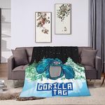 Gorilla Tag Blanket Gift for Girls Boys Kids 40x30 Inches Soft Flannel Blankets Cutes Gorilla Cozy Throws Women Men, Gorilla Blanket for Couch Sofa Bedroom Camping Travel