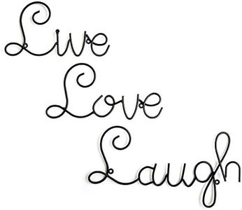 Live Love Laugh Set 3 Wall Mount Metal Wall Word Sculpture Wall Decor By Super Z Outlet?