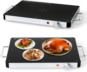 GiantexUK Electric Warming Tray, Large Buffet Tray Food Warmer with Adjustable Temperature & Handles, Tempered Glass Dish Hot Plate Buffet Server for Home Restaurant (48 x 32 x 4 cm)