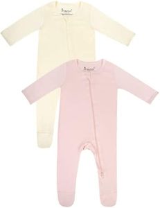 Jimonda Rayon Baby Pajamas,2-Way Zipper One-Piece Footies,Long Sleeve Unisex Boys Girls Romper,Sleep and Play Pjs,Infant Clothes